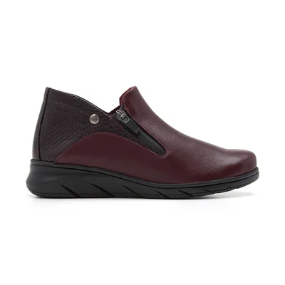 Zapato Shootie 24 Hrs Vino Cierre Lateral para Mujer