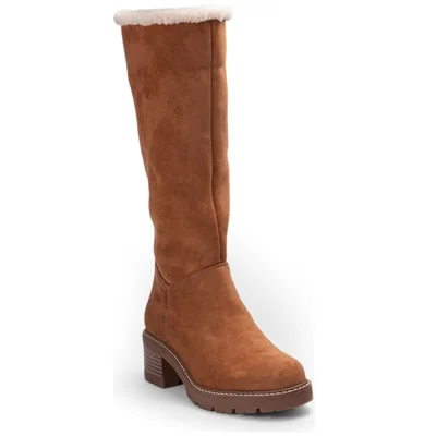 Bota Alta de Tacón Gamuza Jeanious para Mujer