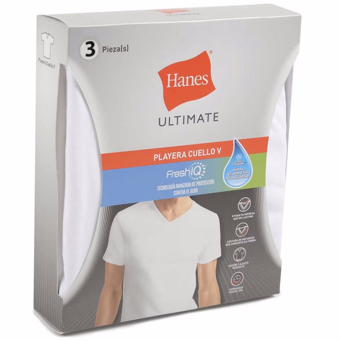 Playera Cuello V Hanes para Hombre Modelo Elo 2856S01S01