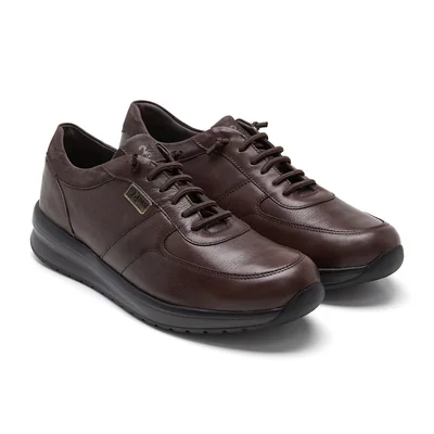 Tenis Casual en Piel 24 Hrs Café para Hombre