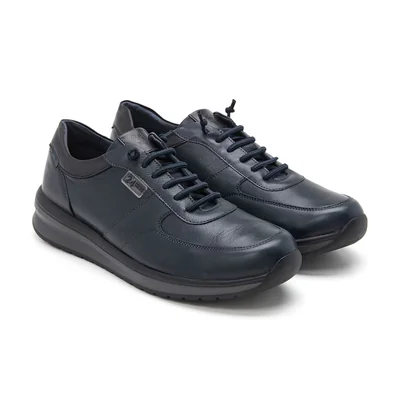 Tenis Casual en Piel 24 Hrs Negro para Hombre