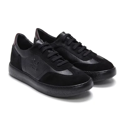 Tenis Casual en Piel 24 Hrs Negro para Hombre