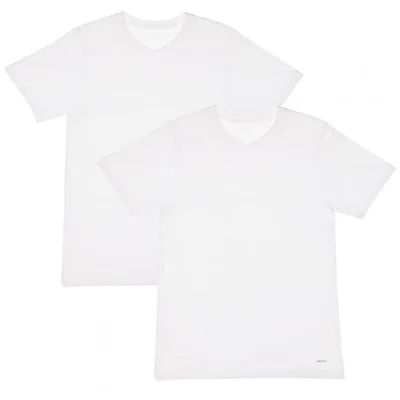Playera Cuello V 2 Pack Blanca para Hombre Skiny Modelo Elo 73546