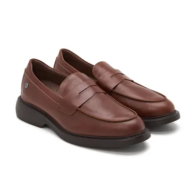 Mocasín con Antifaz en Piel 24 Hrs Café para Hombre