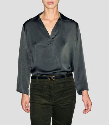 Blusa manga larga lisa Mujer