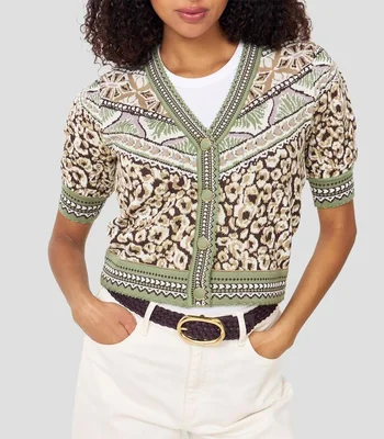 Blusa estampada manga corta Mujer