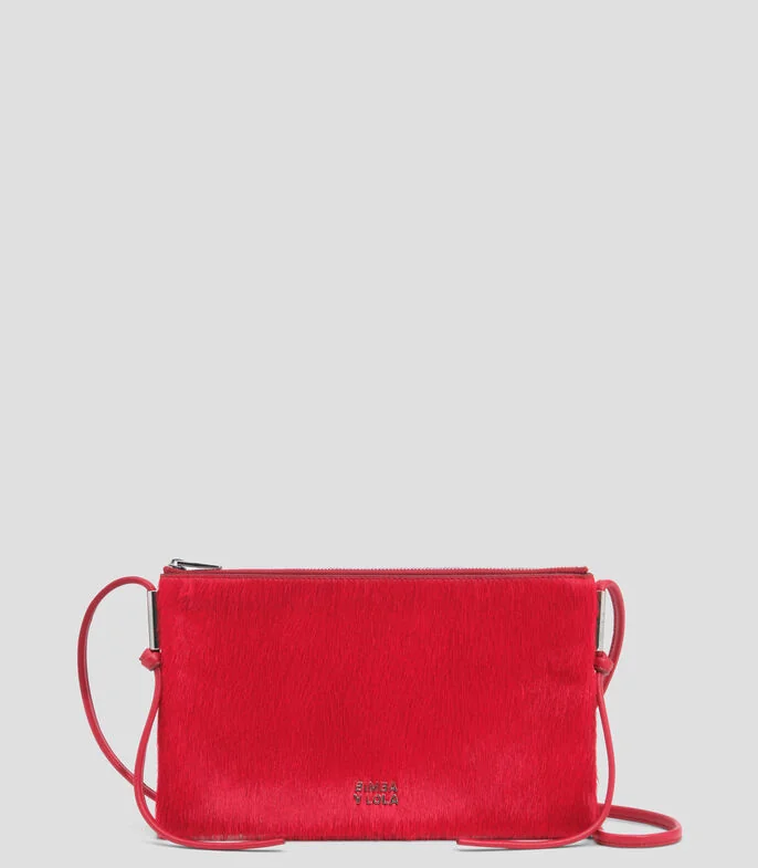 Bolsa sobre roja en piel lisa Mujer