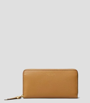 Cartera continental Romy de cuero con cremallera