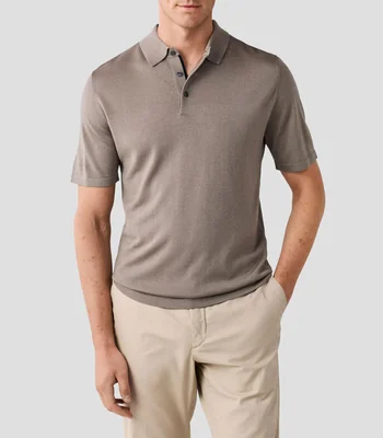Playera tipo polo manga corta sólida Hombre