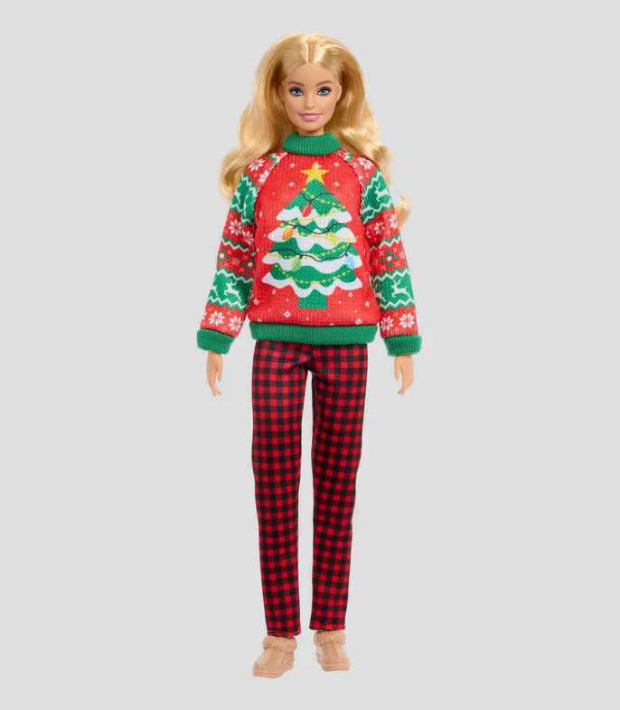 Muñeca Holiday Sweater navideño