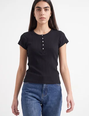 Top cuello redondo
