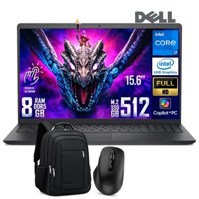 Laptop Dell 15 DC15250 Touch Core i7-1355u 8GB RAM 512GB SSD W11 con Mouse y Mochila