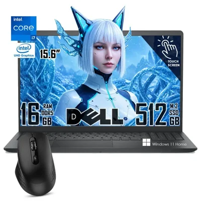 Laptop Dell 15 Touch Core i7-1355u 16GB RAM 512GB SSD Windows 11 Carbon Black con Mouse