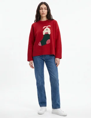 Suéter cuello redondo para mujer