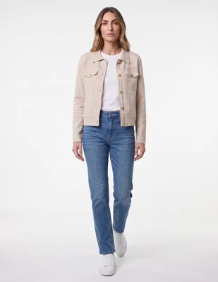 Suéter cuello camisero para mujer