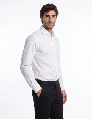 Camisa de vestir de algodón manga larga para hombre