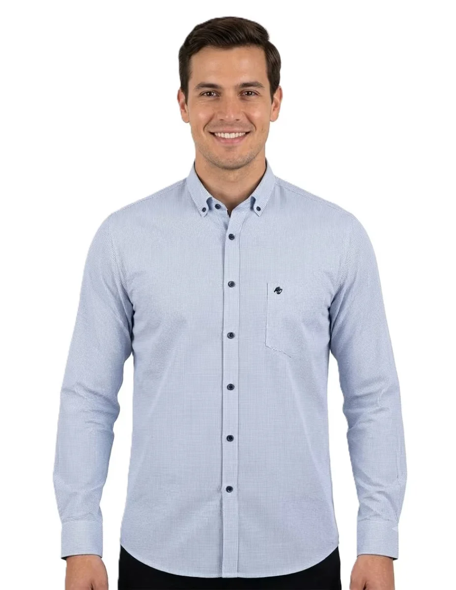 Camisa casual manga larga para hombre
