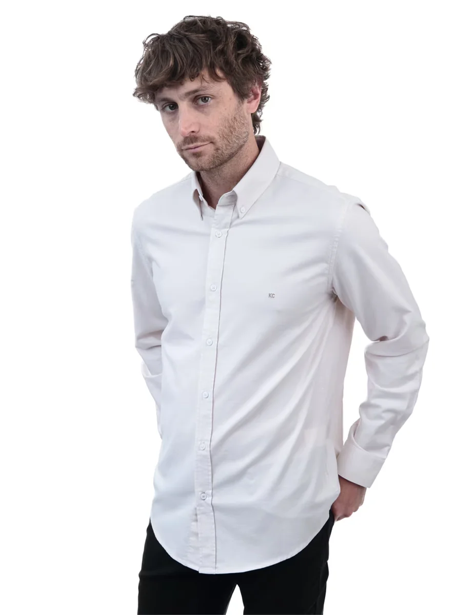 Camisa casual de algodón manga larga para hombre