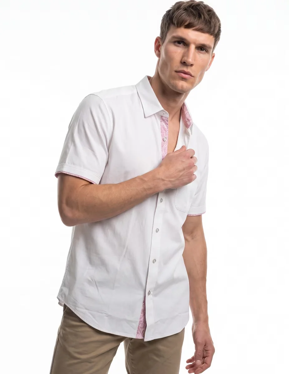 Camisa casual manga corta para hombre