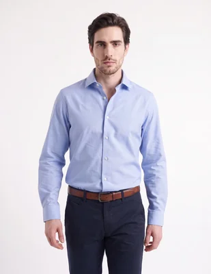 Camisa casual de algodón manga larga para hombre