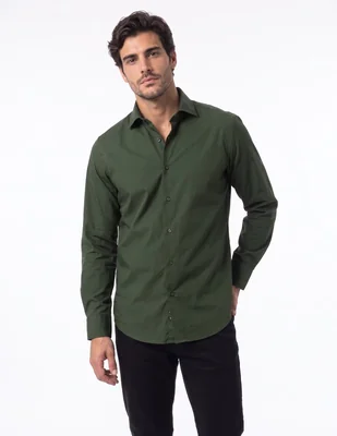 Camisa business casual de algodón para hombre
