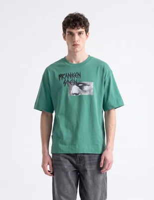 Playera Frankenstein cuello redondo para hombre