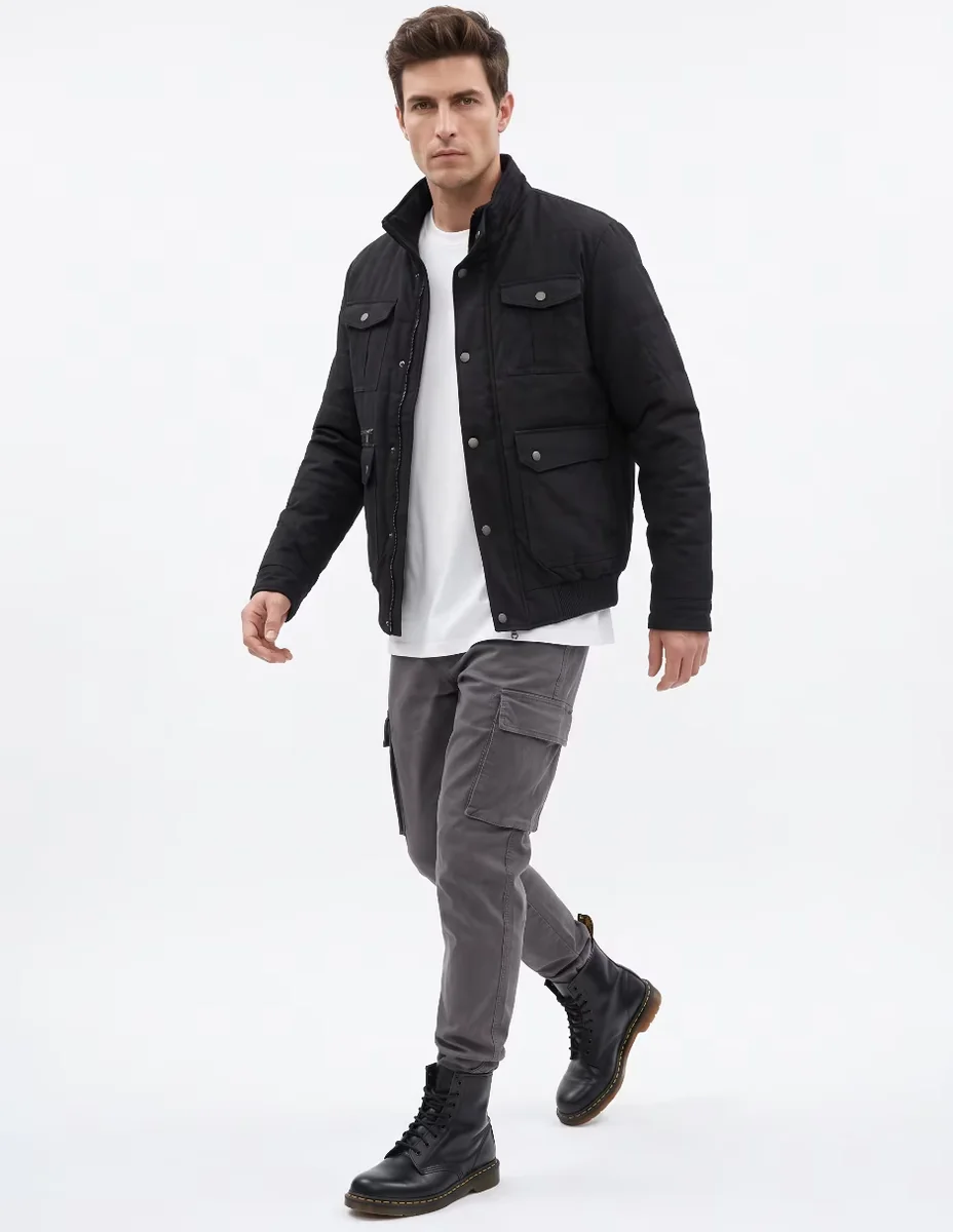 Chamarra bomber sin capucha para hombre