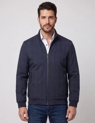 Chamarra casual cuello con cierre para hombre