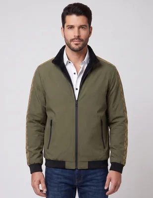 Chamarra bomber cuello con cierre para hombre