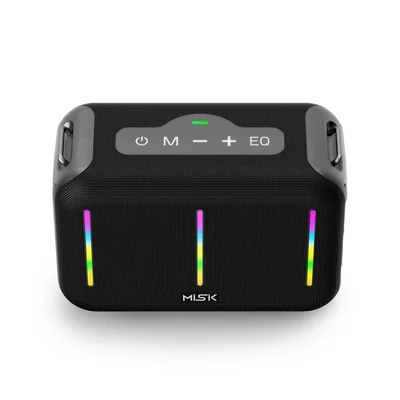 SISTEMA DE AUDIO MISIK PORTATIL MOD. MS298 TECNOLOGÍA BLUETOOTH FUNCIÓN TWS ENLAZAR DOS BOCINAS REPRODUCTOR USB, TARJETA MICRO SD Y RADIO FM LUZ LED