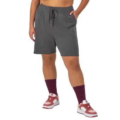 Pantalones cortos Champion Jersey para mujer talla grande Granite Heather Talla 1X