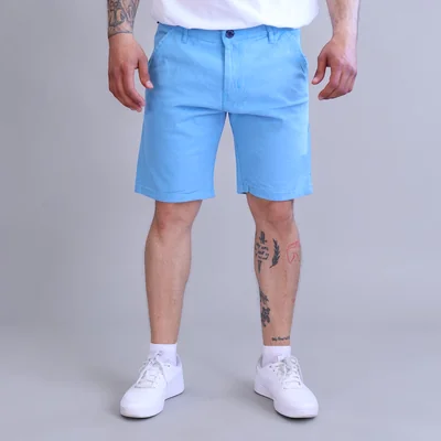 Bermuda Skinny de Gabardina Stretch John Silver Azul Claro