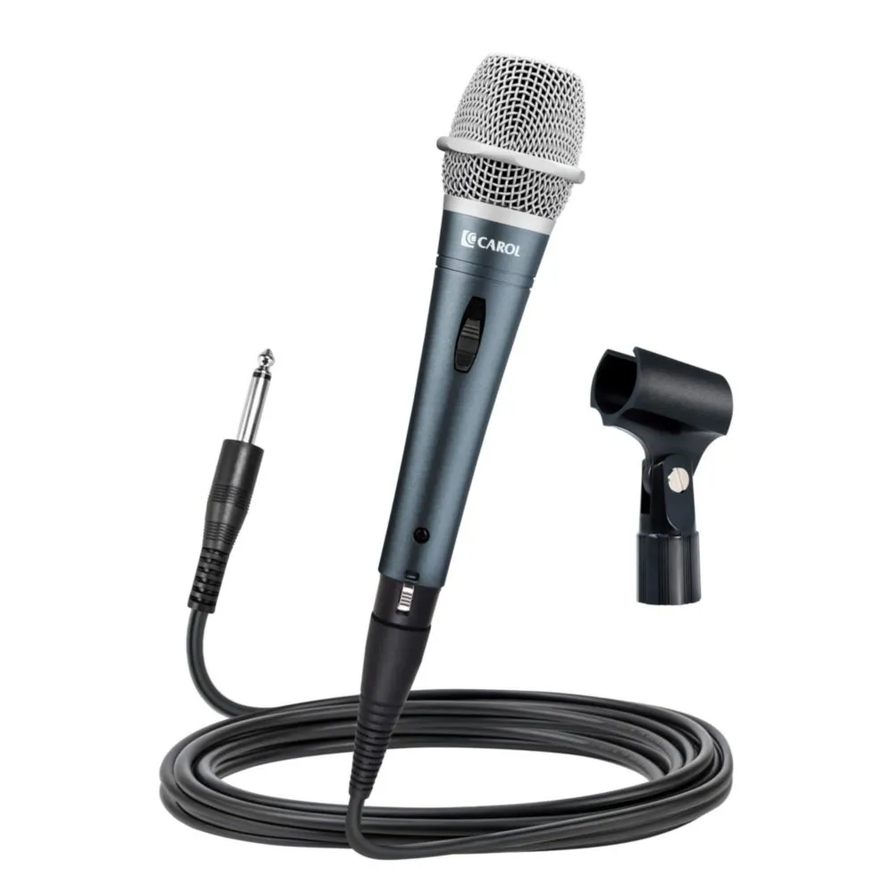 Micrófono de Karaoke con Cable de 45 m CAROL Edur-916S Plateado