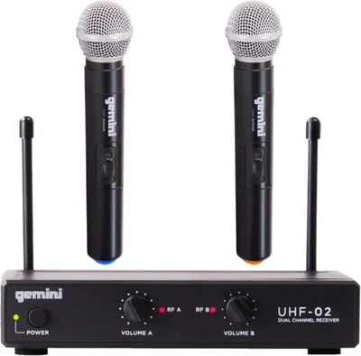 Micrófono Gemini UHF-02M-S34 de doble canal UHF