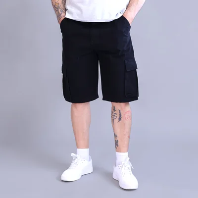 Bermuda Cargo de Gabardina Rígida John Silver Negro