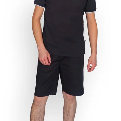 Bermuda Casual Regular Fit U Sport Negro con Elástico Forrado para Hombre