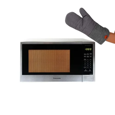 COMBO Microondas Panasonic NN-SB646SRUH de 36 Litros (1.3ft³ / 1100W) Color: Gris + Guante Cocina.