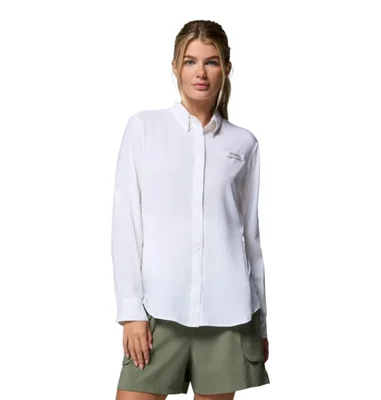 Camisa Columbia PFG Tamiami II de manga larga blanca XS
