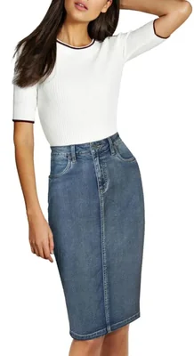 Falda Lexi Denim Pack de 3 con Bolsillos Elástica y Corte Línea A