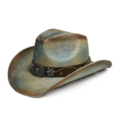 Sombrero YOUBADU talla única azul denim de paja estilo vaquero/vaquera
