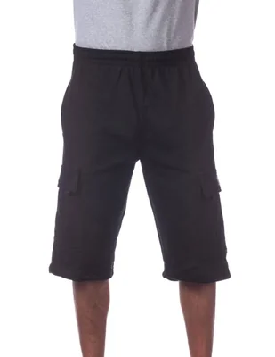 Pantalón corto cargo Pro Club grande negro de forro polar