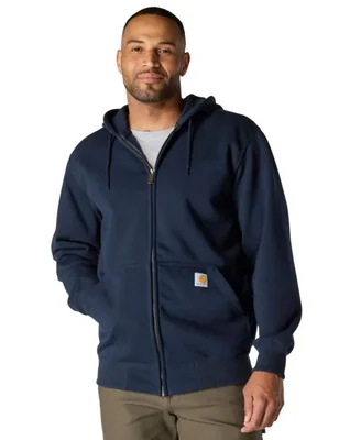 Sudadera con Cremallera Completa Carhartt Paxton para Hombre Azul Marino Talla Grande