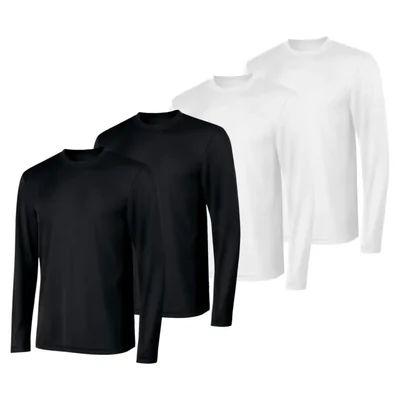Camiseta Hanes Sport de Secado Rápido de Manga Larga - Pack de 4