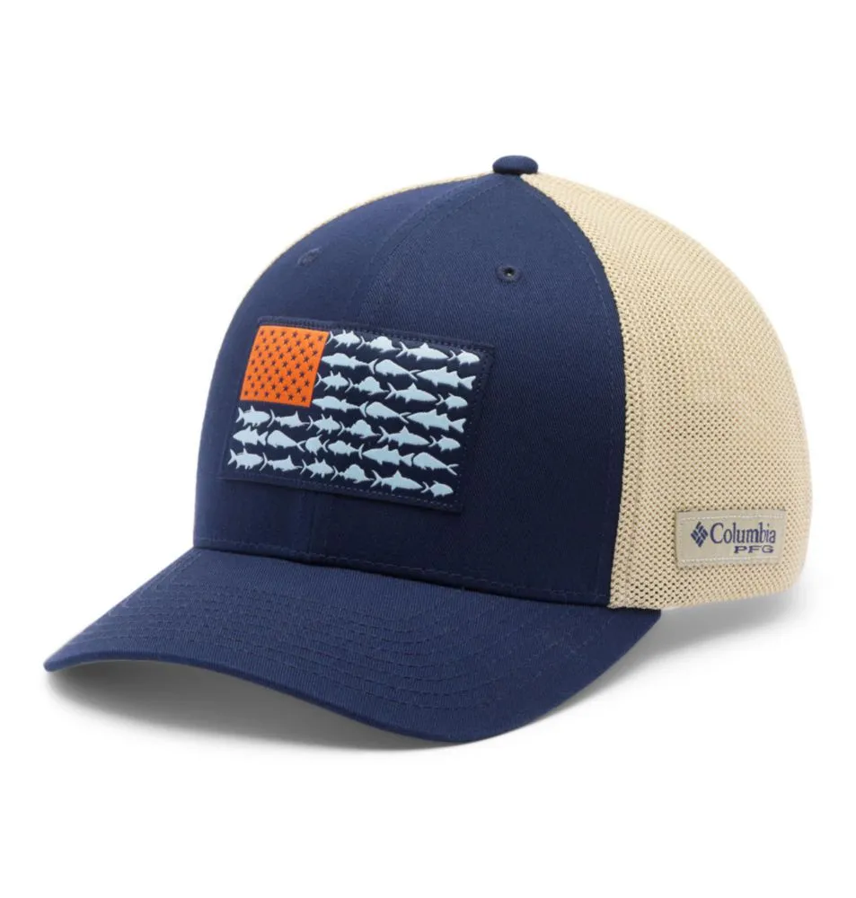 Gorra Columbia PFG con bandera de pez y malla