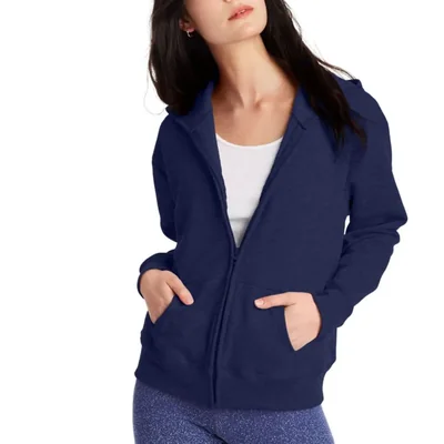 Sudadera con capucha Hanes EcoSmart Full-Zip para Mujer Azul