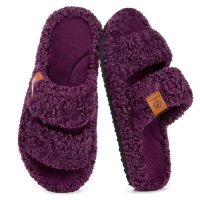 Pantufla EverFoams Mujer 5‑6 US Violeta Ciruela de Felpa