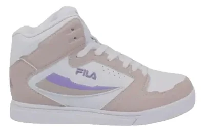 Tenis Tipo Bota Fila Parelli Dama 5fm0186215 Urbano Original Moda Blanco Liso