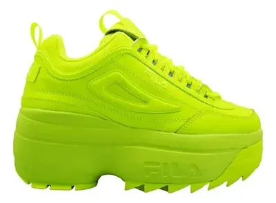Tenis Fila Disruptor I I Wedge Dama Moda Actual Limón Liso