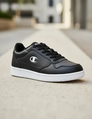 Tenis Champion New Court, Estilo Urbano Versátil Negro Lisa