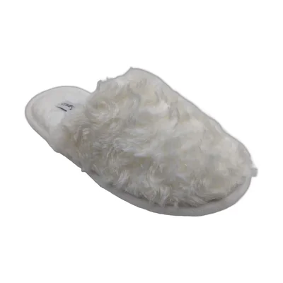 Pantufla Destalonada con Peluche Crema Comfort Fit By As para Mujer